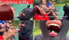 Goddess Kiffa - 6 Goddesses Smoking Fetish - Party Slave get used as Ashtray and Spit deposit - SMOKING - ASHTRAY - SPIT - FOOTSTOOL - FOOT DOMINATION - FOOT WORSHIP - FOOT HUMILIATION -