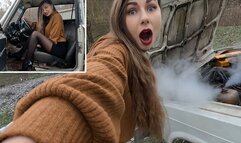 Nastya revving and boiling her old VAZ