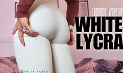 White Lycra Leggings Worship