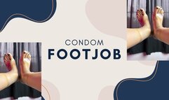 condom in feet footjob