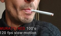 Smoking Muratti red 100s Snaps IYF SLOW 120 fps