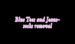 Blue Toes and Jeans- socks removal