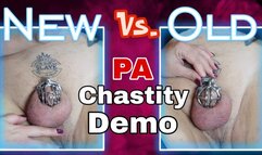 New Chastity Cage Demo vs Old - Prince Albert Permanent Device for Femdom Slave