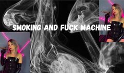 smoking in latex fuck machine