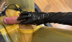 Latex Gloves Cock Tease