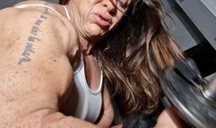 Fbb pro huge massive grunting back and biceps workout grunting high videographer moving arround me back angles giantess view deep voice massive weet and pumped high for female bodybuilding lovers massive condition!