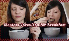 Giantess Vores You for Breakfast