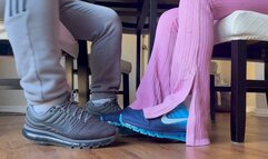 Blonde Gym Baddie Tyler Lynn Plays Footsies with Gym Buddy | Socks | Shoe Play | Barefoot Footsie