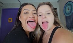 SUPER KISS FROM TWO WOMEN WITH BIG TONGUES - BY KIARA AND GABRIELA BLOND - FULL VIDEO