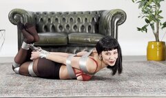 Mayla is framed and tied up by Robert in a tape-hogtie POV