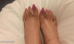 You Love Watching My Beautiful Feet & Long Toes In Orchid Pink Nail Color & Worshiping My Feet