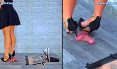 Crushing His Cock & Balls Under My Posh Heels - Split Cam - A133SPLIT