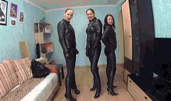 3 SEXY GIRLS TEASE YOU IN LEATHER CLOTHES (POV) 2 G