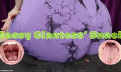 Gassy Giantess’ Snack - HD - The Goddess Clue, Butt Crushing and Fart Tormenting A Tiny Man Slave Before Eating Him, Giantess, Vore, Crush, Real Farting