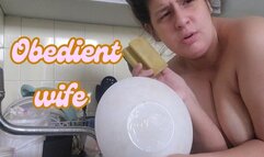 Obedient Housewife Washes Dishes Topless – She’ll Do Anything for You