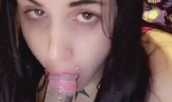 BJ GAG TO ANAL CLEAR DILDO