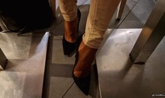 My ruined nylon foot in the restaurant HD mp4 1920x1080