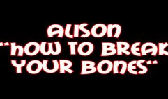 Alison "how to break your bones" selfdefense lesson