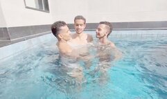 DELICIOUS POOL PARTY WITH LOTS OF HOT KISSES - BY DONOVAN BELL, LEO CARIOCA AND JACK HARRIS - CLIP 1