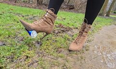 Kat Goes for a Walk in her Nail Heel Ankle Boots