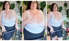 Big Tit BBW Milf Walks on Treadmill In Tight Top