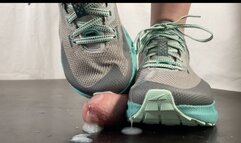 A Shoejob in Altra Sneakers -Tramplegirl in Running sneakers tramples the cum out of his cock and let him cum on her sneakers - cumplay scenes, POV, Cock trampling and CBT - multiedit - 4k