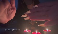 Showing my Sexy Long Natural Nails In Candlelight