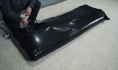 New black inflatable vacuum bed with pear gag and vibro