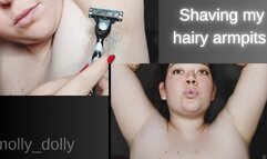 Bbw girl shaving her hairy armpits_mollydolly