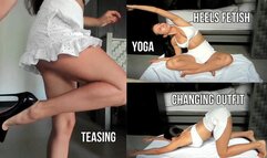 Breath practice, yoga, teasing, changing outfit, having coffee - live stream