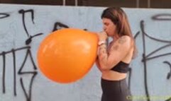 Maya Blows and Nail Pops a Chinese 16-Inch Balloon!