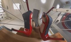 6K new giant staircase high-heeled sandals flattened Eddie 360VR