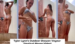 Tyler Lynn’s Outdoor Shower: Voyeur 1080p (Vertical Phone Video)