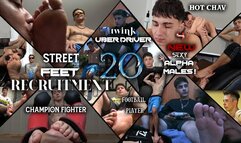 Finally Street feet hunting 20 - The fighter champ, football player and a couple of hot straight twink's delicious feet