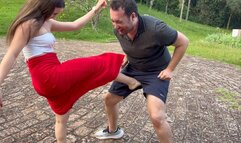 Ana Clara fighting Ballbusting Lesson 4K