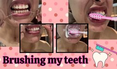 Brushing, flossing and rinsing my teeth