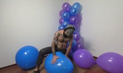 Balloon Ride 2 Cum and Pop!! Balloon masturbation