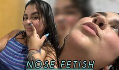 Nose fetish + eating a booger