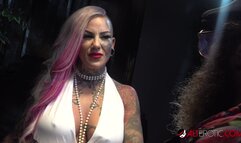 Busty babe Evilyn Ink tattoos Ivan then masturbates