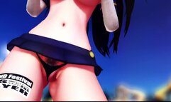 Mmd Yui Kotegawa back View of her Gangbang Concert