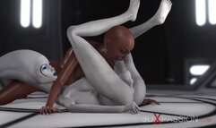 3d Alien Dickgirl Fucks a Hot Ebony in the Space Station