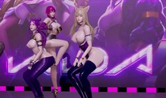 MMD LAYSHA - Chocolate Cream Strip Vers. Ahri Akali Kaisa Evelynn KDA 3D Erotic Dance 4K UHD 60FPS