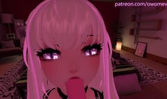 Beautiful POV Blowjob in VRchat - with Lewd Moaning and ASMR Noises [VRchat Erp, 3D Hentai]