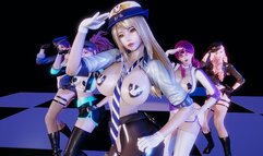 [MMD] RedVelvet - Bad Boy Strip Vers. Ahri Akali Kaisa Evelynn Seraphine KDA 3D Erotic Dance