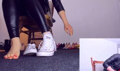 You will Clean my Dirty Converse Sneakers right now and Worship my Latex Ass