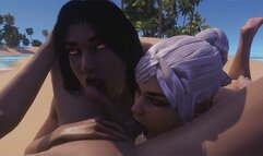 Insemination Curvy Babes on Beach | 3D Porn Wild Life