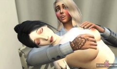 Heavily Tattooed Girls have Lesbian Sex - Sexual Hot Animations