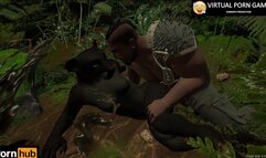 Hunter Fucks Black Panther in the Jungle 4K 60 FPS Animation