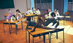 6 SchoolGirls & 2 Teachers Tribbing Orgy