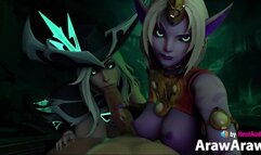 Miss Fortune & Soraka Blowjob (with sound) 3d animation ASMR hentai League of Legends bj